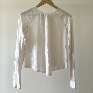 Lululemon White Play Off The Pleats Long Sleeve